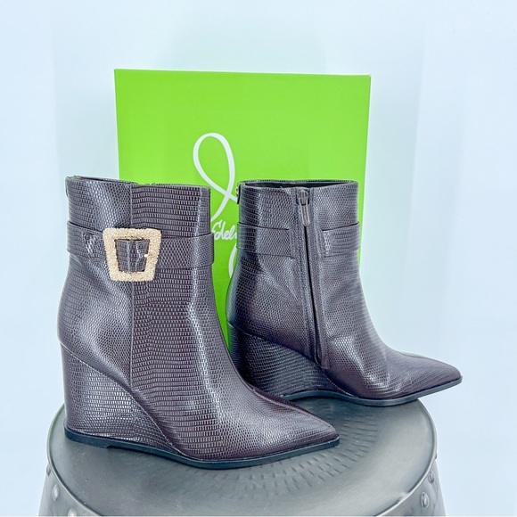 Sam Edelman Weslie Point Toe Wedge Ankle Boots - Picture 8 of 13